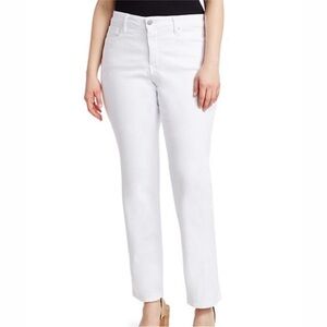 NYDJ Marilyn Straight Optic White Jeans Size 14P NWT